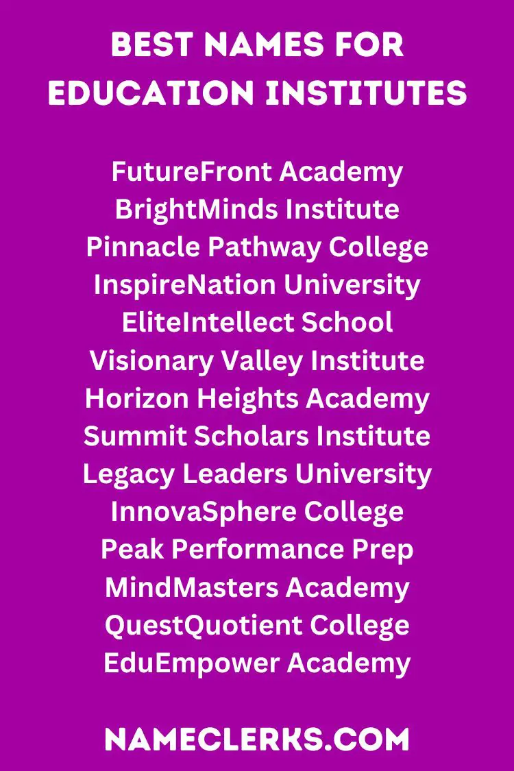 Best Names For Education Institutes