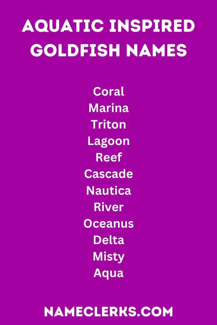 Aquatic Inspired Goldfish Names