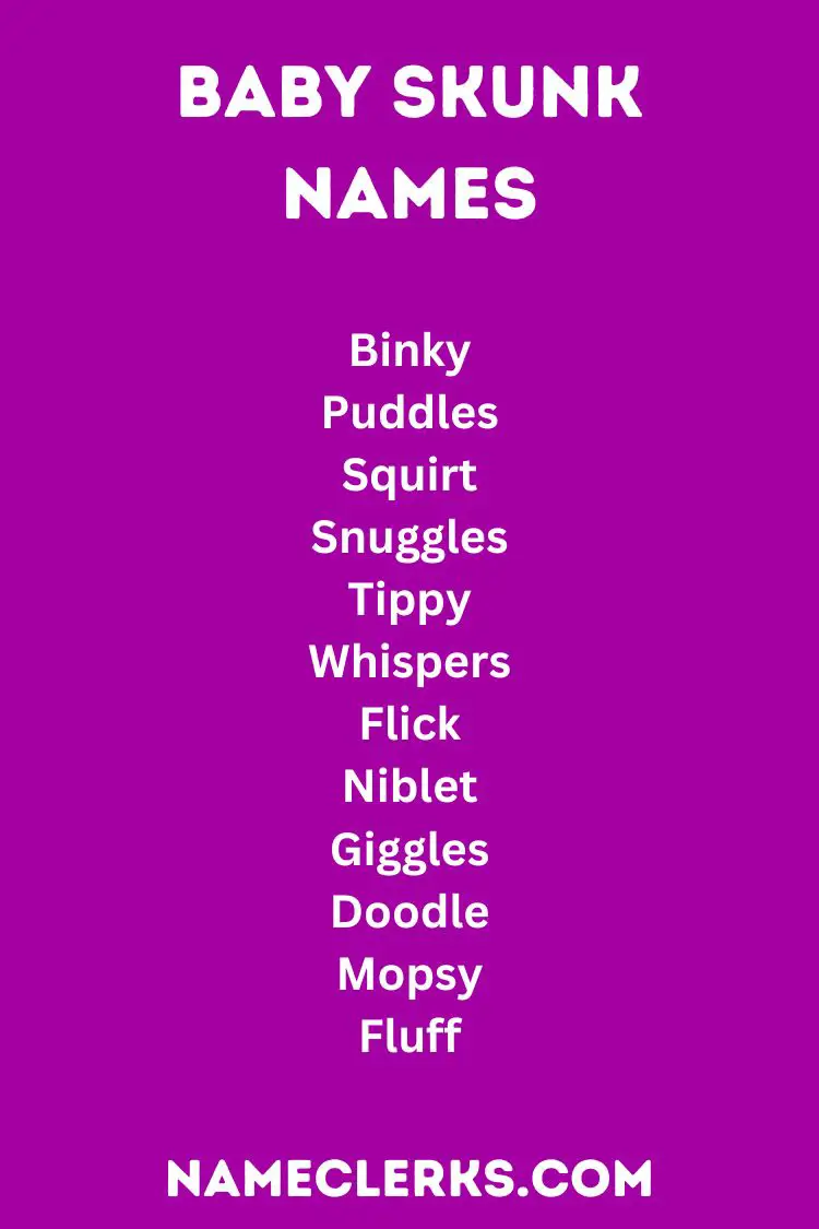Baby Skunk Names