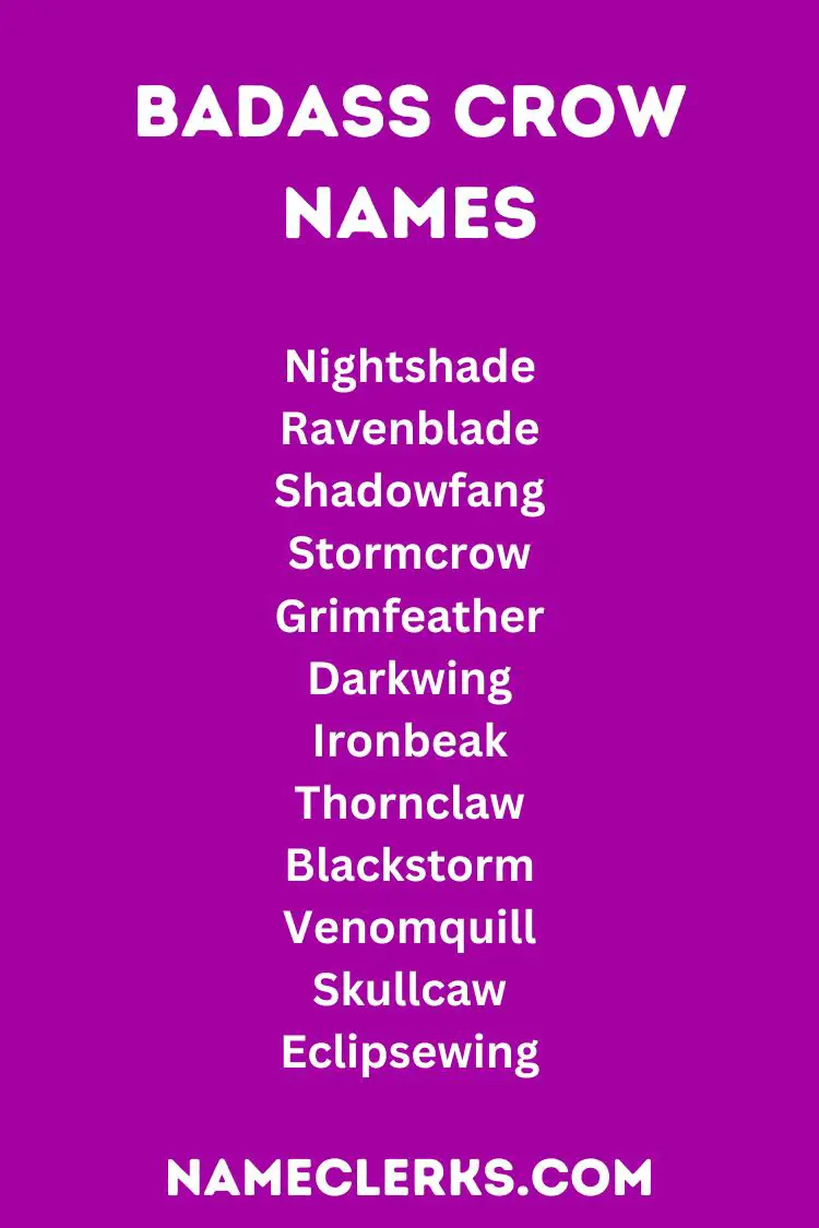 Badass Crow Names