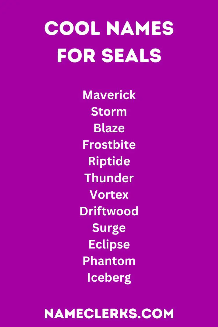 Cool Names For Seals