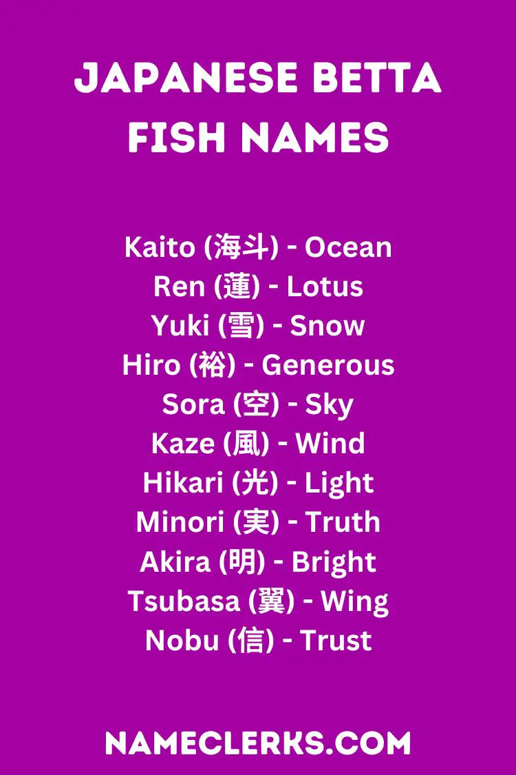 Japanese Betta Fish Names