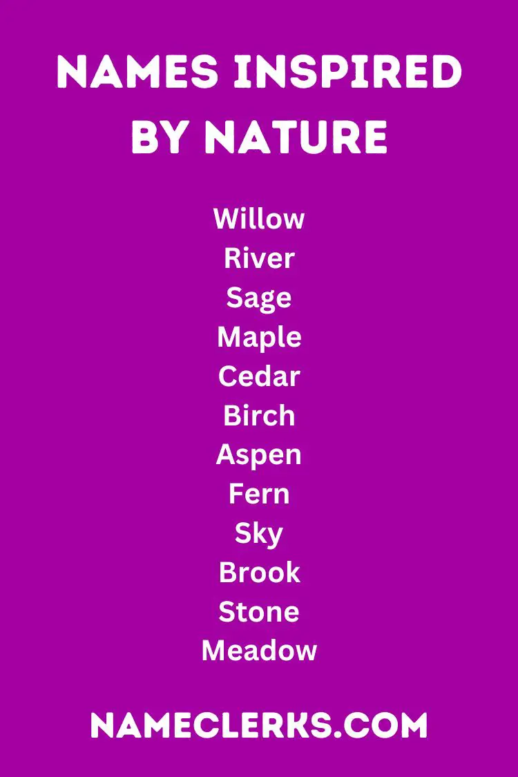 Names Inspired by Nature