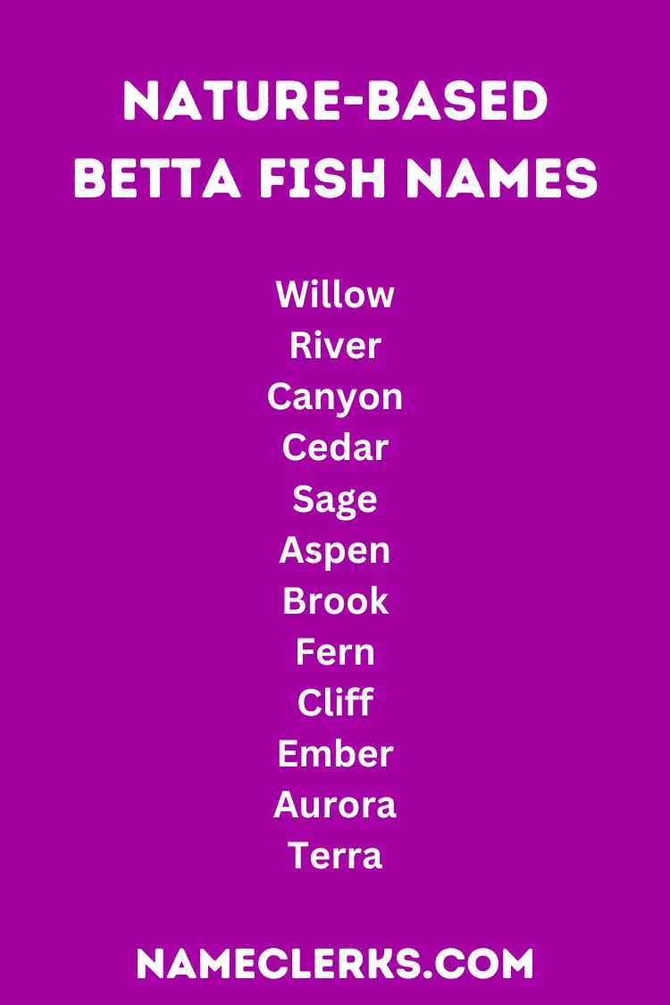 Nature-Based Betta Fish Names