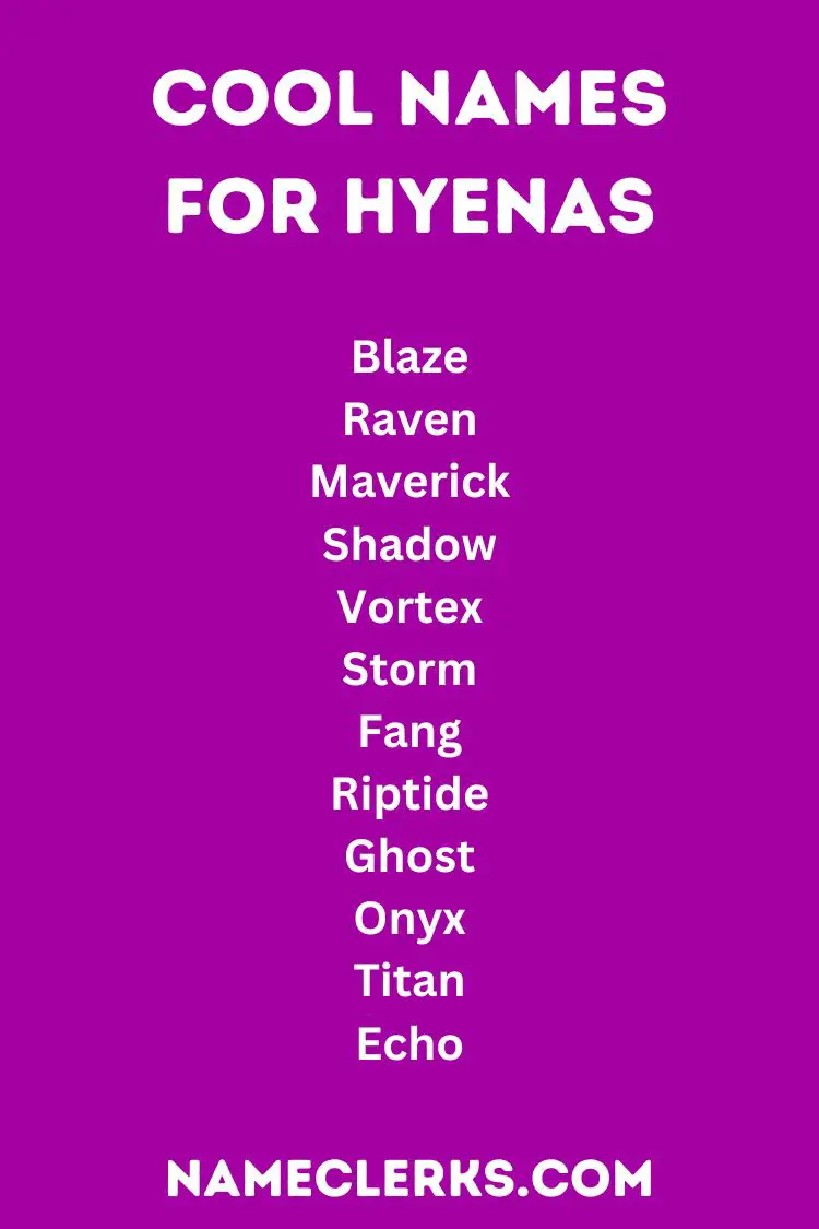 Cool Names For Hyenas