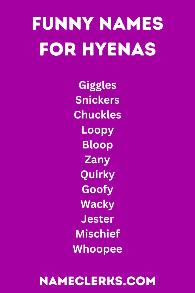 Funny Names For Hyenas