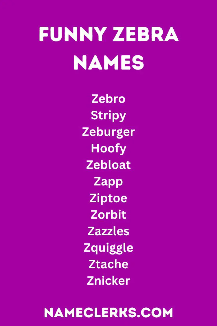 Funny Zebra Names